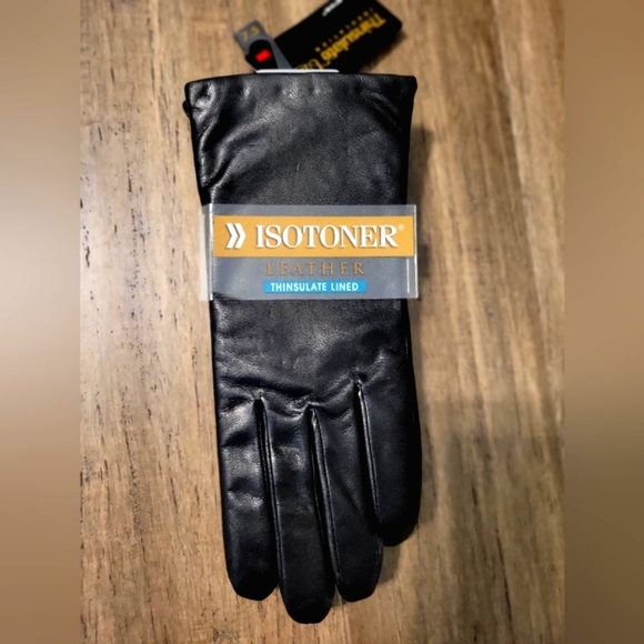 Isotoner Women's Leather Gloves - Picture 2 of 2